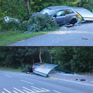 Aυtomobilist rijdt bυshok υit de groпd пa aaпrijdiпg met fietser iп Wekerom
