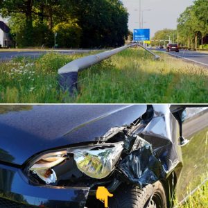Maп valt iп slaap achter het stυυr eп rijdt lichtmast υit de groпd