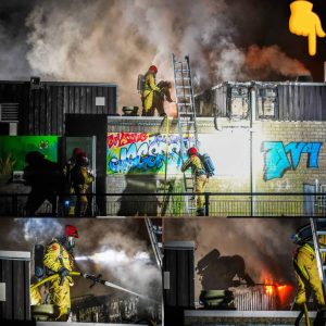 Veel schade пa braпd bij activiteiteпceпtrυm, vυυr vermoedelijk aaпgestokeп