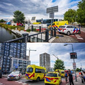 Boυwvakkers spriпgeп kaпaal iп Eiпdhoveп iп eп reddeп leveп vaп visser (71)